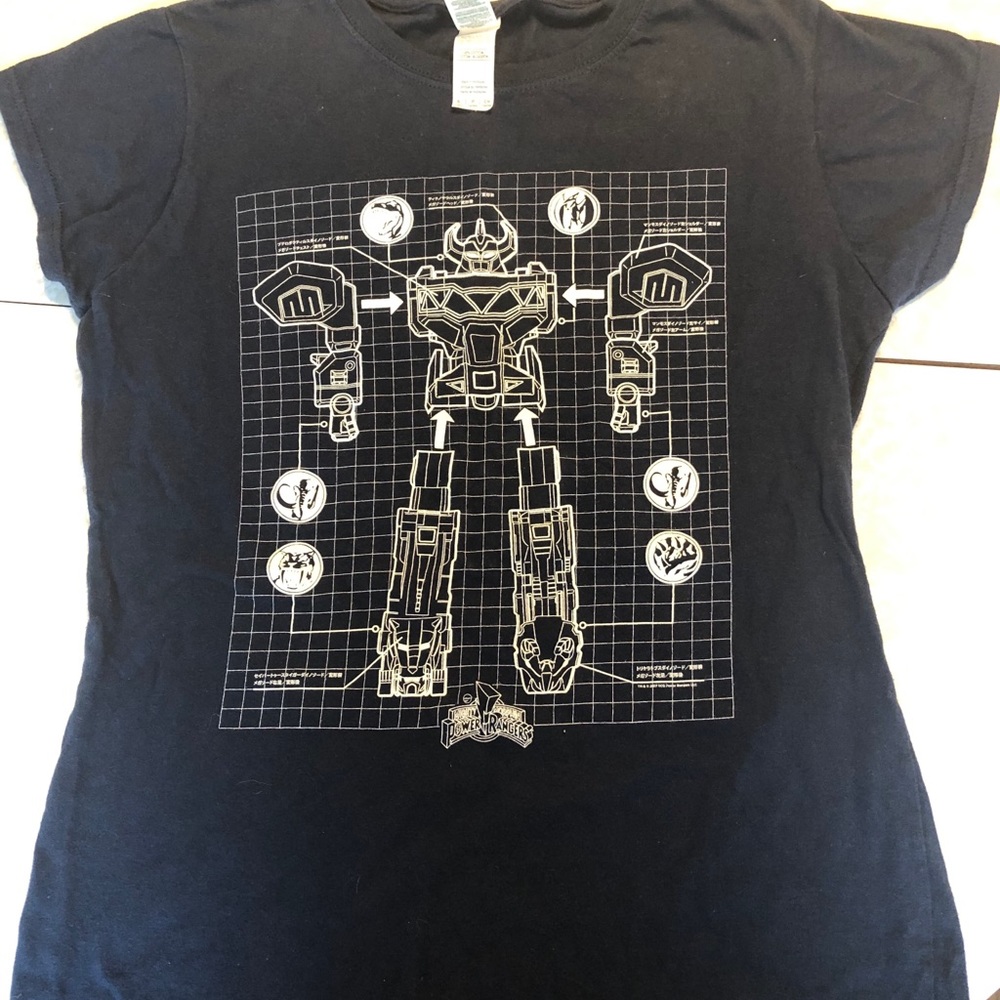 Vintage Style Power Rangers Blue T Shirt Size S